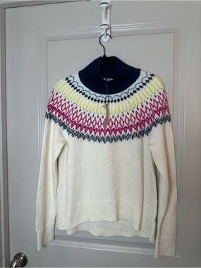NEW ALPINE DESIGN Dawn Calm Fair Isle Mock Neck Cozy Sweater, Small
